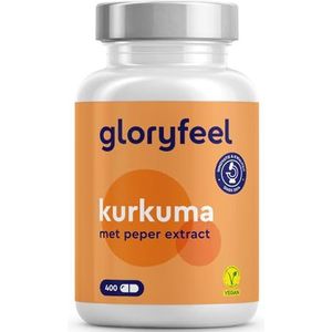 Kurkuma 400 Capsules (13 maanden) - Origineel Kurkumapoeder uit India - 700 mg per capsule met Curcumine & Piperine - Laboratorium getest en zonder toevoegingen in Duitsland geproduceerd