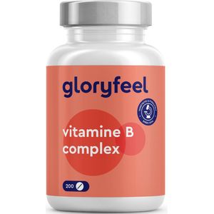 Vitamine B Complex Hoge Dosis, 200 Tabletten, Vitamine B Complex tegen Vermoeidheid & Mentale Stress, Vitaminen B1 B2 B3 B5 B6 B7 (Biotine) B9 (Foliumzuur) B12 - Getest en geproduceerd in Duitsland