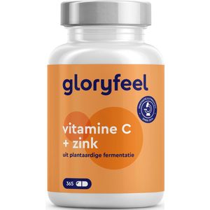 Vitamine C - Vitamine C 500 mg + 10 mg Zink - 365 Vegan Capsules - Immuun Afweersupplement