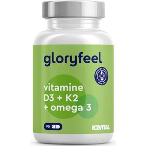 Kappa - Vitamine D3 + K2 + Omega 3 - 5000 IE Vitamine D - 90 Softgel Capsules - Visolie