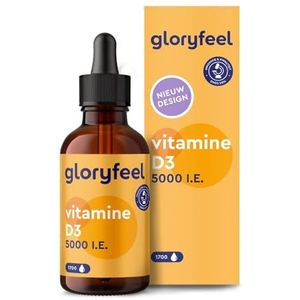 Vitamine D3-5000 IE per druppel - glazen fles van 50 ml, 1700 druppels - Hoogste stabiliteit: Premium Lanoline in MCT-olie uit kokosnoot - Hoge dosering - Vegetarisch