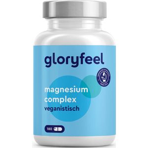 Magnesium Complex - 5 hoogwaardige stoffen - Magnesium Dicitraat, Oxide, Bisglycinaat, Malaat & Ascorbaat - Bioactieve Magnesiumbronnen - Veganistisch, in het laboratorium getest zonder toevoegingen.