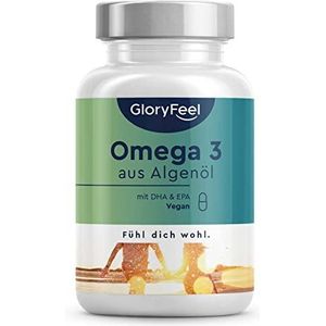 Omega 3 vegan uit algenolie (1.440mg) - merkgrondstof life's™ OMEGA - hooggedoseerd met 432mg DHA & 216mg EPA (in triglyceridevorm) - 100% plantaardig, in het laboratorium getest