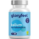 gloryfeel - Kalium - 270 capsules - 2446 mg waarvan 800 mg elementair kalium - Kaliumcitraat voor bloeddruk, spierfunctie en zenuwstelsel * - Meer dan 4 maanden voorraad - 100% veganistisch