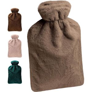 80 Oak NIEUW: kruik met hoes. 2 liter warmtefles, Hot Water Bottle, bedfles. Ideaal voor kinderen en volwassenen (bruin)