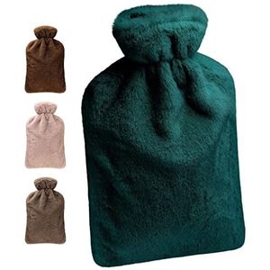 80 Oak NIEUW: Warmwaterkruik met hoes. 2 liter warmwaterkruik, warmwaterfles, bedfles. Ideaal voor kinderen en volwassenen (bosgroen)