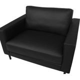 Fauteuil zwart splitleer minimalistische woonkamer accent stoel zwarte poten