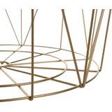 Bijzettafel licht hout verwijderbaar tafelblad goud metaal opslag draad mand geometrisch glamour