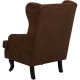 ALTA - Chesterfield fauteuil - Bruin - Kunstleer