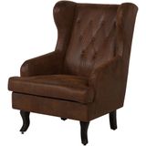 ALTA - Chesterfield fauteuil - Bruin - Kunstleer