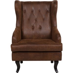 ALTA - Chesterfield fauteuil - Bruin - Kunstleer