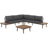 Loungeset met salontafel grijs acaciahout 4-zits