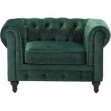 Beliani CHESTERFIELD - Woonkamerset - Groen  - Fluweel