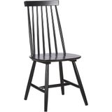 Stoel hout zwarte set van 2 landelijke stijl houten stoelen