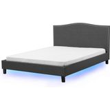 MONTPELLIER - Bed LED - Grijs/Meerkleurig - 160 X 200 cm - Polyester