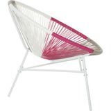 Beliani ACAPULCO  - Tuinstoel - Wit/Beige/Roze - PE rotan