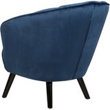 Beliani DALA - Fauteuil - Blauw - Fluweel