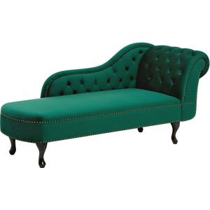 NIMES - Chaise longue - Groen - Rechterzijde - Fluweel