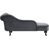 Beliani NIMES - Chaise longue-grijs-Fluweel: Comfortabele Chesterfield Chaise