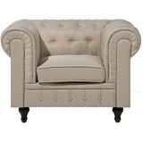 CHESTERFIELD L - Chesterfield Fauteuil - Beige - Polyester
