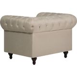 CHESTERFIELD L - Chesterfield Fauteuil - Beige - Polyester