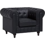 CHESTERFIELD - Chesterfield fauteuil - Zwart - Kunstleer