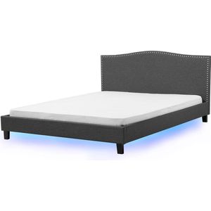 MONTPELLIER - Bed LED - Grijs/Meerkleurig - 180 x 200 cm - Polyester