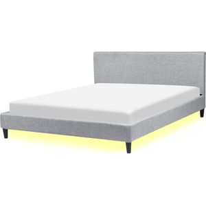 FITOU - Tweepersoonsbed LED - Grijs - 180 x 200 cm - Polyester