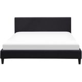 FITOU - Tweepersoonsbed LED - Zwart - 180 x 200 cm - Polyester