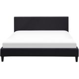 FITOU - Tweepersoonsbed LED - Zwart - 160 X 200 cm - Polyester