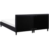 FITOU - Tweepersoonsbed LED - Zwart - 160 X 200 cm - Polyester