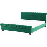 AVALLON - Tweepersoonsbed - Groen - 180 x 200 cm - Fluweel