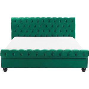 AVALLON - Tweepersoonsbed - Groen - 160 x 200 cm - Fluweel