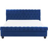 AVALLON - Tweepersoonsbed - Blauw - 160 x 200 cm - Fluweel