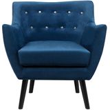 DRAMMEN - Fauteuil - Blauw - Fluweel