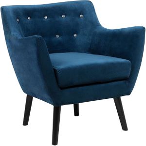 DRAMMEN - Fauteuil - Blauw - Fluweel