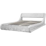 Beliani AVIGNON - Futon bed met opbergruimte - Zilver - 160 x 200 cm - Fluweel