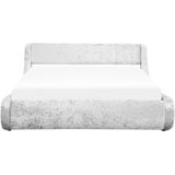 Beliani AVIGNON - Futon bed met opbergruimte - Zilver - 160 x 200 cm - Fluweel