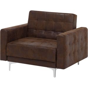 ABERDEEN IV B - Chesterfield fauteuil - Bruin - Kunstleer