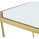Bijzettafels set van 2 glas en metaal spiegel/goud hexagon woonkamer modern