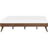 Tweepersoons bed 180 x 200 bedframe donker MDF met lattenbodem