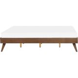 Tweepersoons bed 180 x 200 bedframe donker MDF met lattenbodem