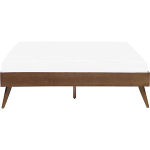 BERRIC - Tweepersoonsbed - Donkere houtkleur - 160 x 200 cm - MDF