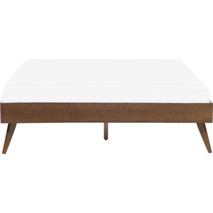 BERRIC - Tweepersoonsbed - Donkere houtkleur - 160 x 200 cm - MDF
