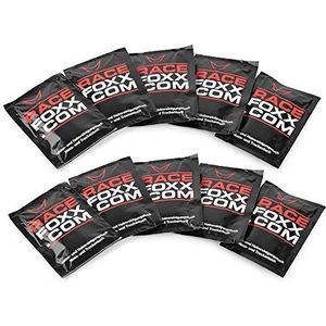 RACEFOXX, vizier- en helmreiniger, doek, vizierreiniger, helmreiniger, reiniger, reinigingsmiddel, motorhelm, motorvizier, helmvizier, 10 sets in het pakket