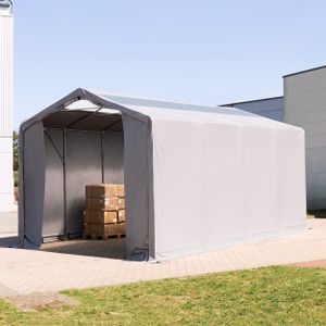 TOOLPORT Tenthal 4x8 m, PVC zeil, grijs, met