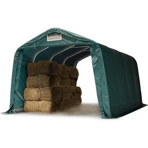 Robuuste weidetent 3,3x4,8 m weerbestendig PVC-zeil 800N beschutting opslagtent, groen