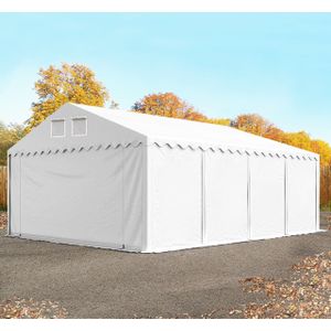 Opslagtent 6x8m PVC 800 wit waterdicht met Grondframe