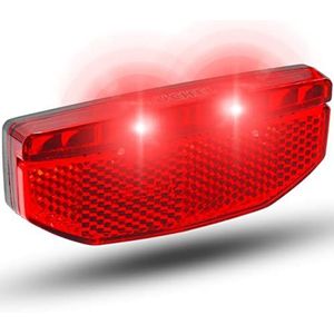 Büchel Fietsachterlicht, StVZO-goedgekeurd, bagagedragerachterlicht [6-40 V] 50 mm montagebreedte, achterlicht e-bike, fietslicht achter, fietsachterlicht led