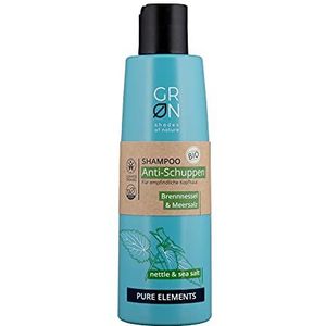 GRN 1552-002 tinten van de natuur, shampoo anti-roos, zeezout, organische brandnetel,250 ml (1er-pakket) groen,Groen